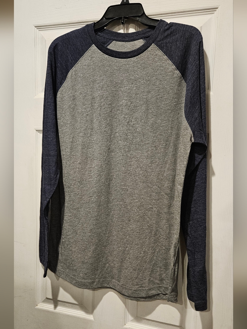FANATICS LONG SLEEVE NAVY BLUE/GRAY BASEBALL TSHIRTS